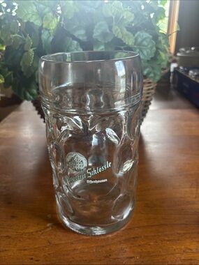 Vintage Austrian dimple glass Octoberfest 1L Brauerei Schlossle Offenhausen mug